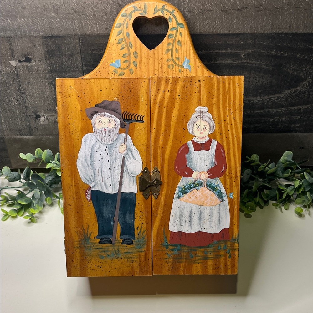 Hand-Painted Wooden Wall Cabinet